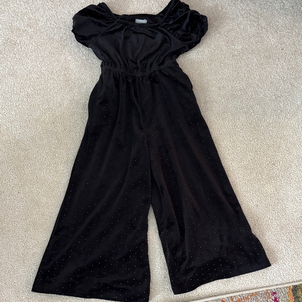 Tahari Elegant Black Romper with Shimmer